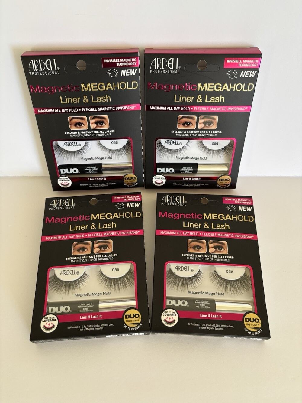 Ardell Professional Magnetic MEGAHOLD Liner & Lash #056, NEW 4 Packs